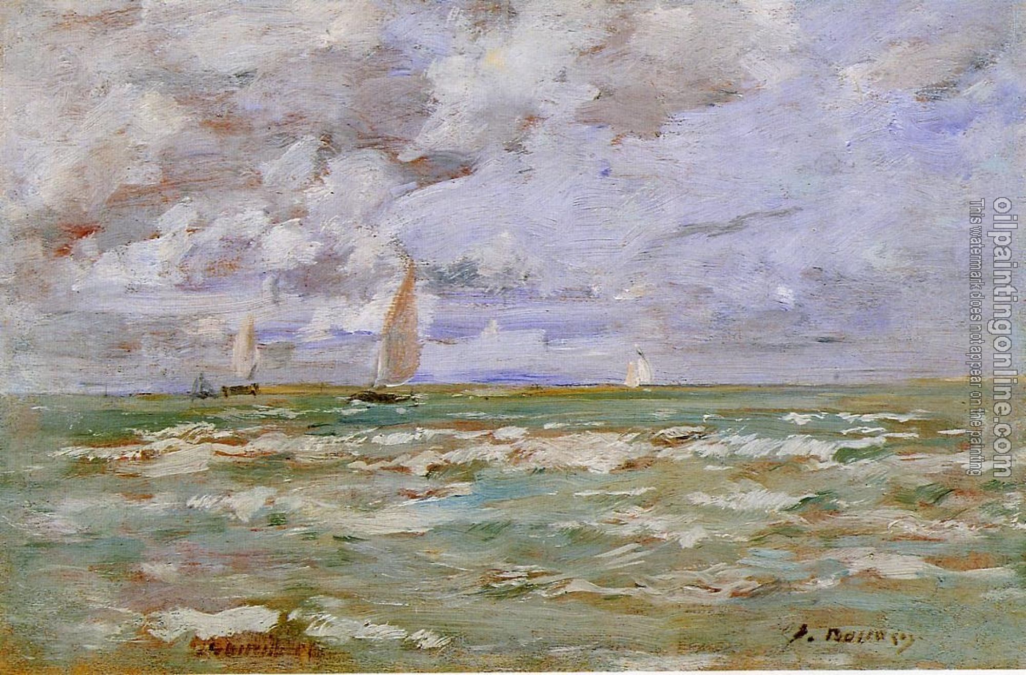 Boudin, Eugene - Standing off Deauville